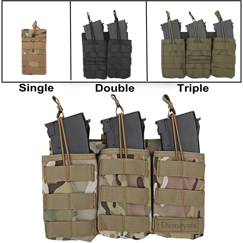 Airsoft Paintball Mag Pouch Single / Double / Triple AK M4 Rifle MOLLE Magazine Pouches Tactical Outddor Shooting Hunting