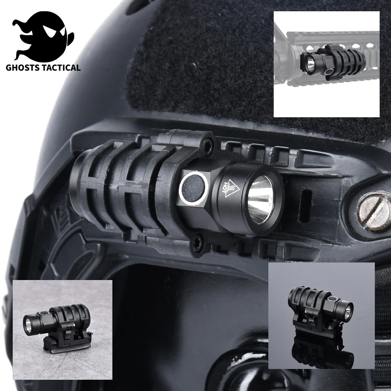 Weapon Tactical Helmet Light FAST Helmet Flashlight Strobe Mini Hunting Airsoft Survival Safety Lamp Helmet Scout Light