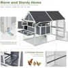 84” Large Chicken Coop, Outdoor Wooden Hen House Poultry Cage for 8-10 Chickens Walk in Chicken House with Run 5