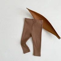 Kids Baby Winter Leggings Girls Skinny Ribbed Pants Toddler Casual Elasticity Simple Render Pants Boys Warm Cotton Trousers 6