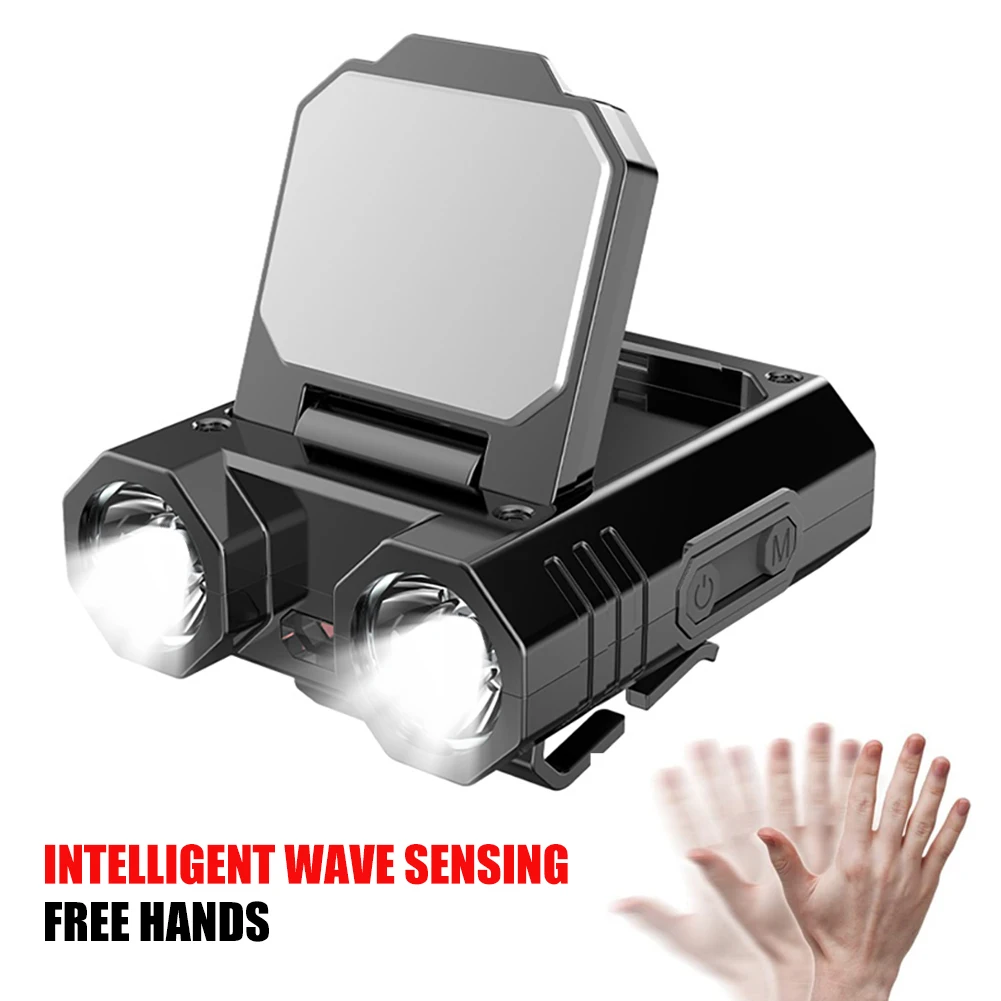 

400LM XPE LED Induction Cap Clip Lamp Type-C USB Rechargeable IPX4 Waterproof 1500mAh Head Torch Camping Fishing Light