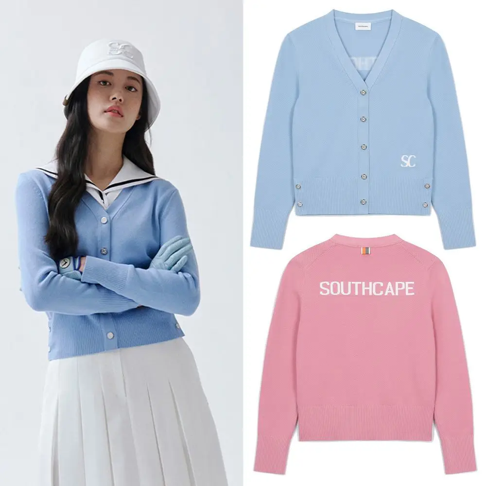 골프 의류 여성용 다용도 니트 가디건 젠틀 미니멀리스트 우아함 아우터웨어 V넥 가을/겨울 따뜻함