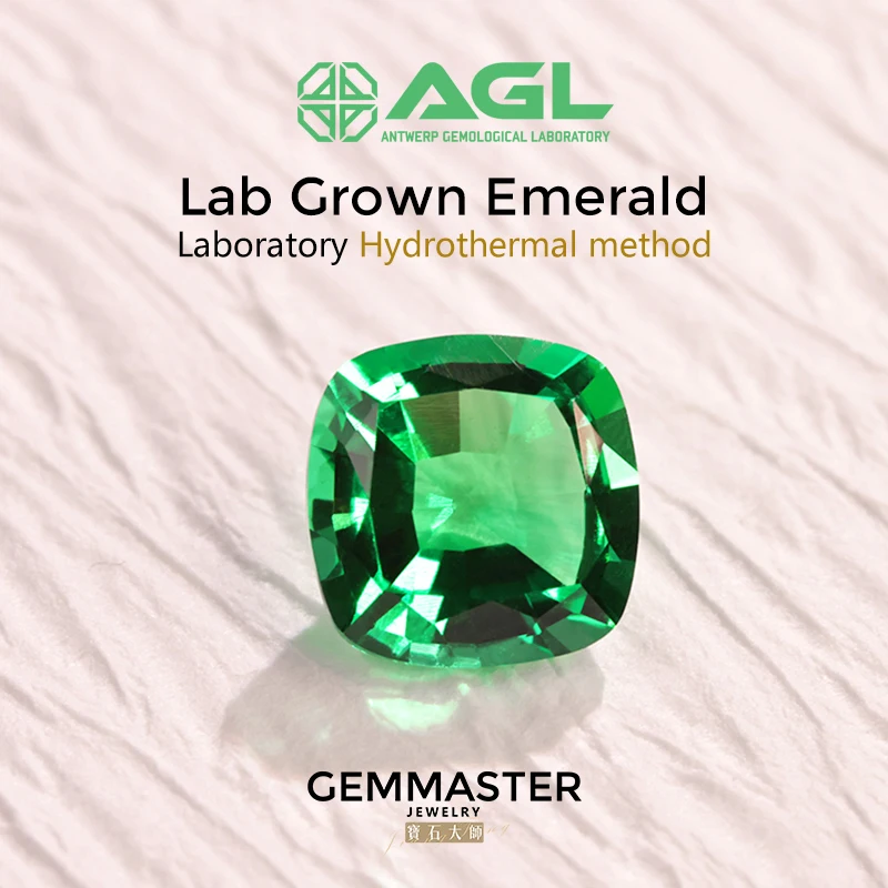 Cushion Lab Grown Emerald Colombian colors With AGL certificate VVS VS Loose Emerald 1ct 3ct Hydrothermal method Lab