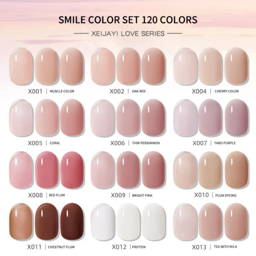 XEIJAYI 젤 네일 광택제 컬러 젤리 하이브리드 네일 바니시 반영구 젤 네일 광택제, UV 램프 매니큐어 용품, 120 색