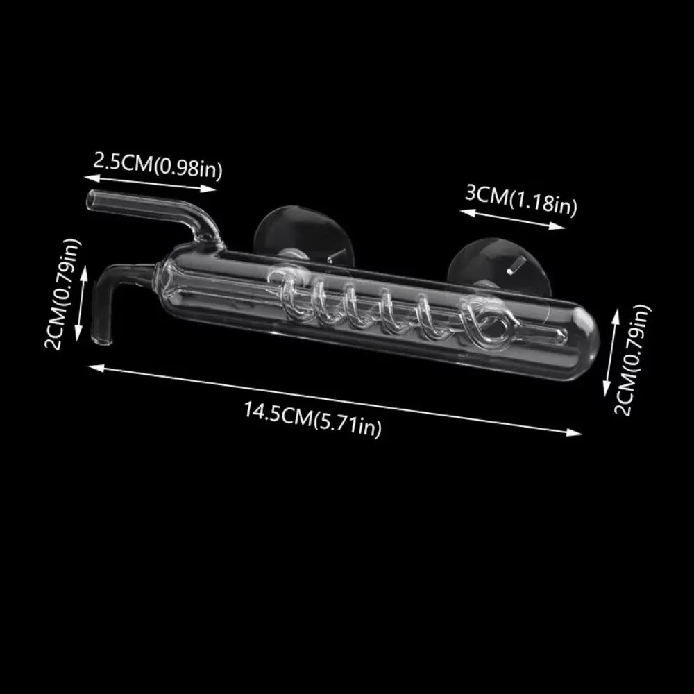 유리 CO2 버블 카운터 흡입 컵이 있는 고투명 CO2 디퓨저 실용적이고 버블 분무기를 막지 않는 실용적인 디퓨저 플랜트 탱크