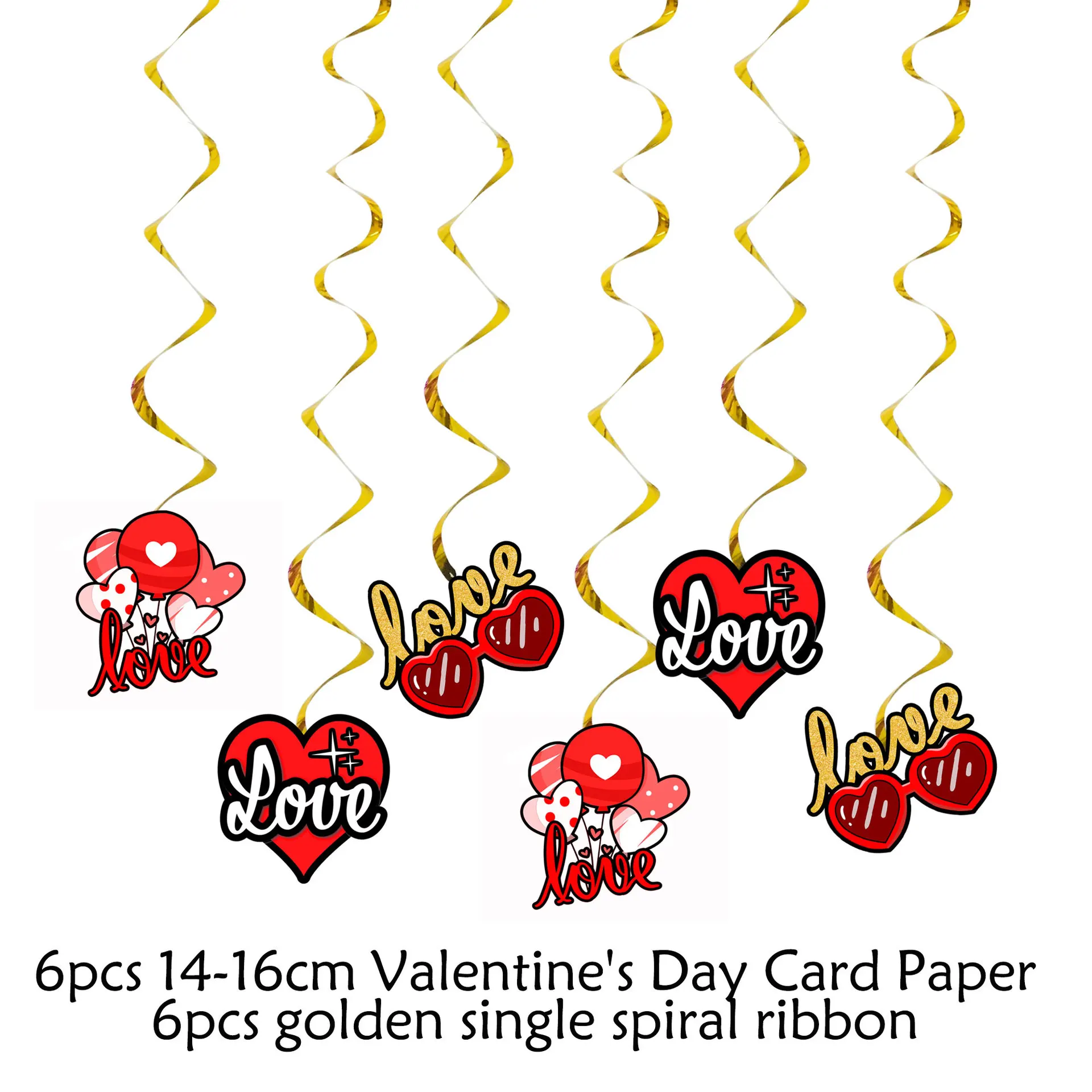 

I LOVE YOU Letter Hangers, Red and Black, Happy Valentine's Day, Wedding, 6Pcs