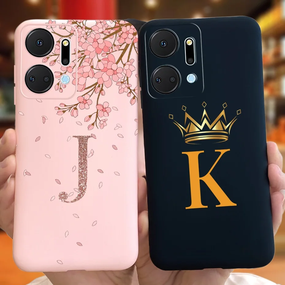 Custodia Per Telefono Con Lettera Di Lusso Per Honor X7A Rky-Lx2 Cover Posteriore In Tpu In Silicone Morbido Per Custodie Honor X7 Cma-Lx2 Funda Honor