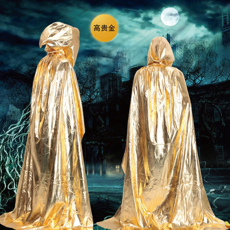 Halloween costumes For Women Death Bright Cloak Plus Size Unisex Horror Wizard Ghost Festival Performance Cape