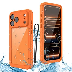 Ultimate Waterproof & Shockproof Protective Case with Screen Protection - iPhone 17 Pro (Orange)
