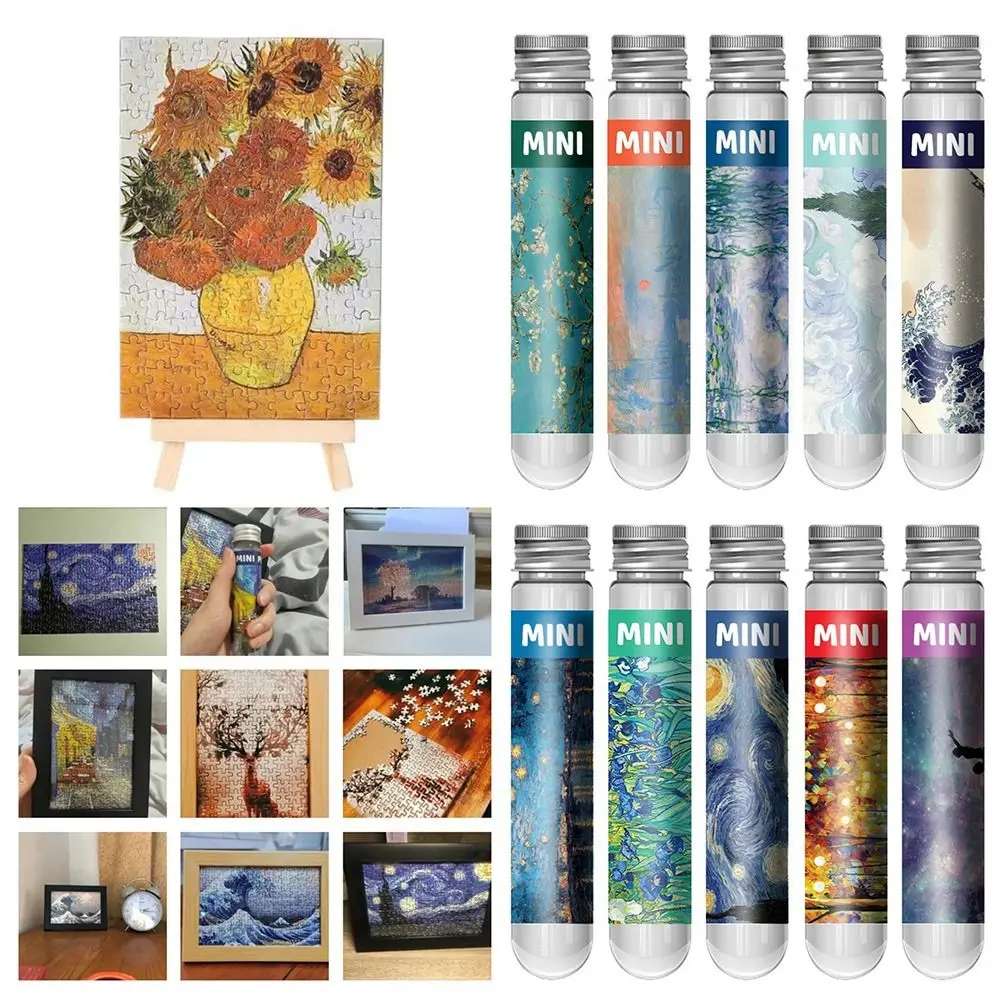Creative Oil Painting Jigsaw Puzzle Set - 150 Pieces in Mini Test Tubes - Fun & Artistic Puzzle Game