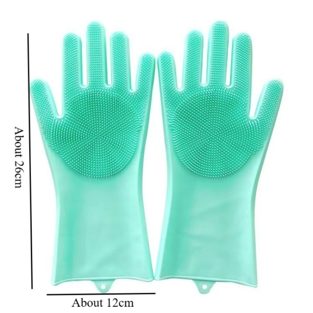 2PCS Silicone Pet Grooming Gloves – Soft Massage & Hair Removal Bathing Gloves for Dogs & Cats