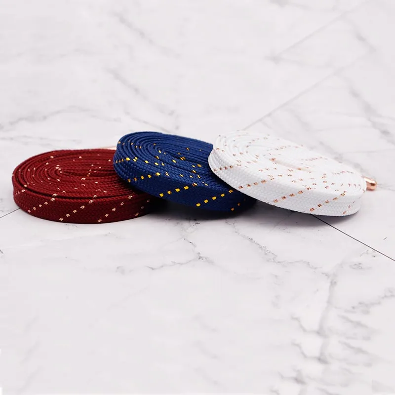 Weiou Official 1CM Lace 350v2 Air Sneaker Charmed Rope Rose Golden Metallic Yarn String With Trendy Shining Metal Tips Wholesale