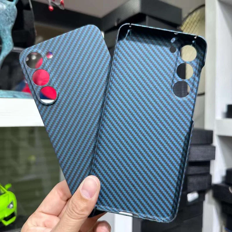 Case for Samsung Galaxy S23 S23+ Plus 600D Real Carbon Fiber Aramid Cell Mobile Phone Protective Cover Protection Shell 6
