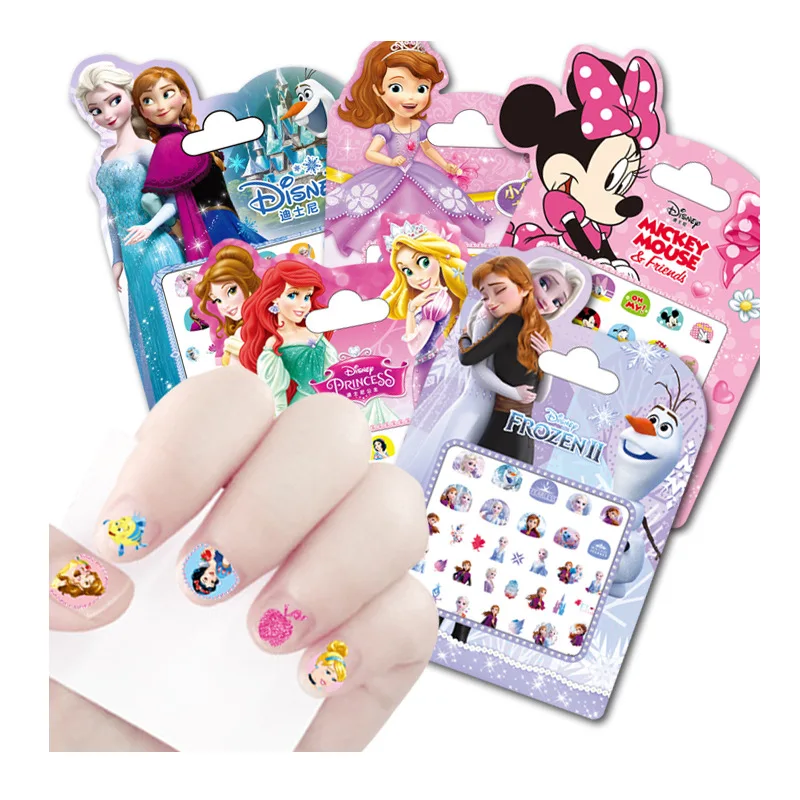 

Random 1Pcs Disney Nail Art Cartoon Frozen Princess Snow White Makeup Nail Stickers Minnie Mickey Mermaid Stitch Stickers Toy