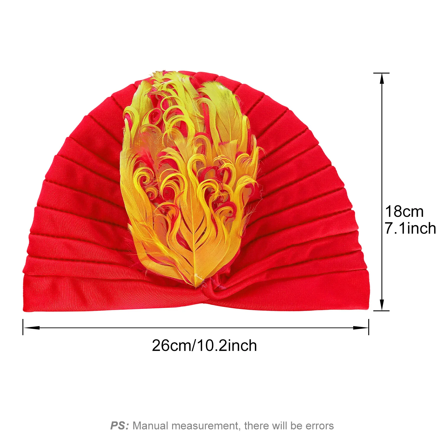 Fashion Women Feather Hat Arab India Pleated Turban Indian Cap Ladies Muslim Islamic Headwear Vintage Sultan Hat Headpiece 2