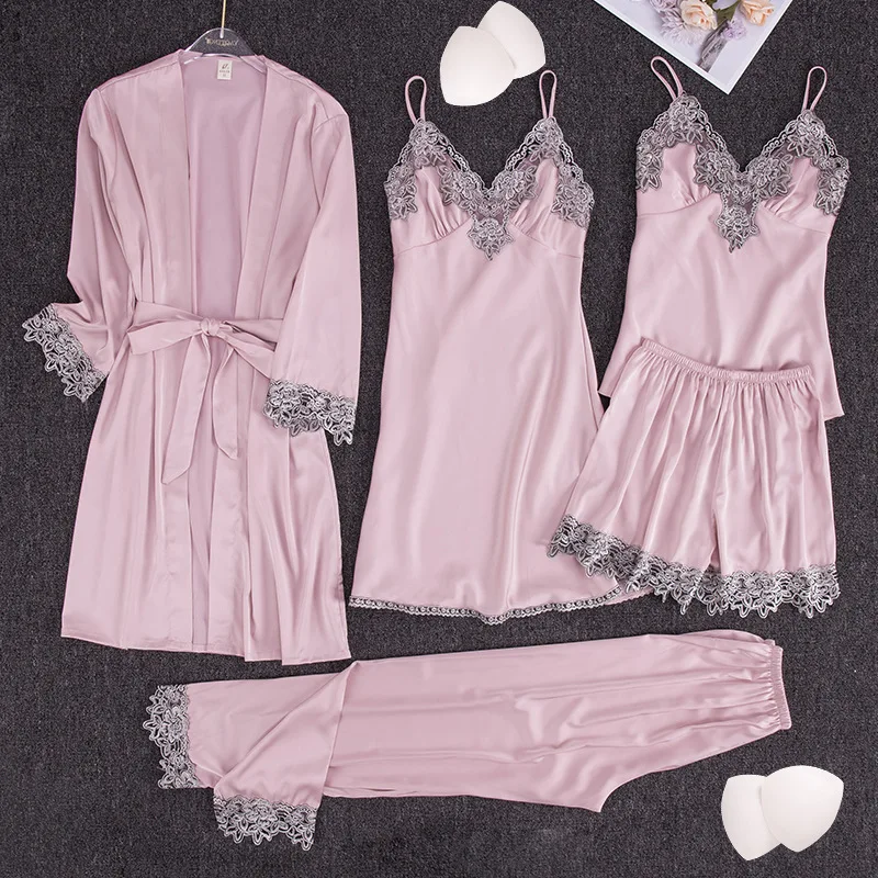 Women sleepwear sleepwear pajamas women robe suit pajamas nighty&satin kimono bathrobe gown nightdress