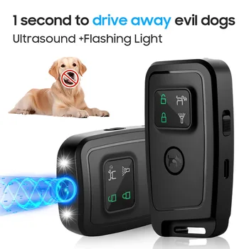 Strumento di addestramento del dispositivo anti-pagagamento deterrente per cani ad ultrasuoni per cani da compagnia Torcia a LED Dispositivo di rimozione del cane per autodifesa esterna