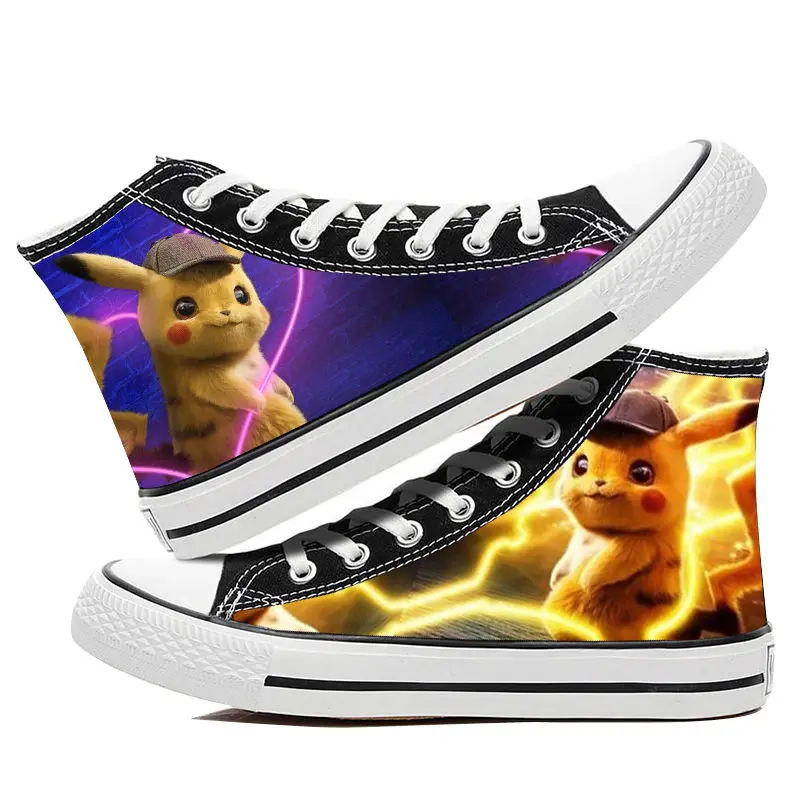 Detective Pikachu Monster High Canvas Pet Pokragon Fondo Piatto Fashion Board Shoes Scarpe Da Donna Flats Milwaufucesalas