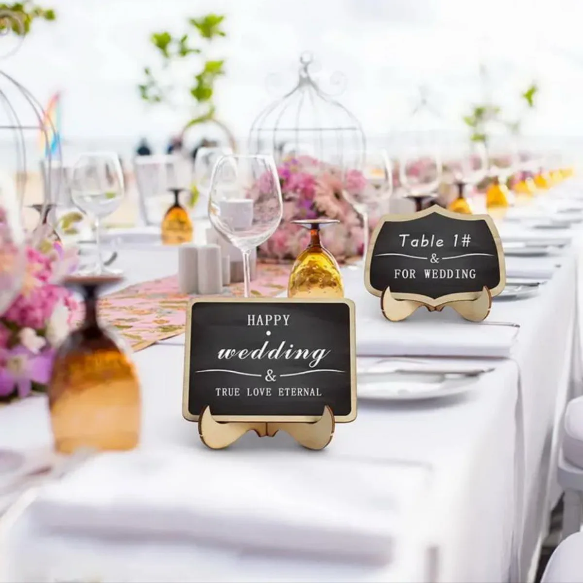 Mini Wooden Blackboard Chalkboard Message Wedding Party Label Table Decor Aesthetic Room Decor Home