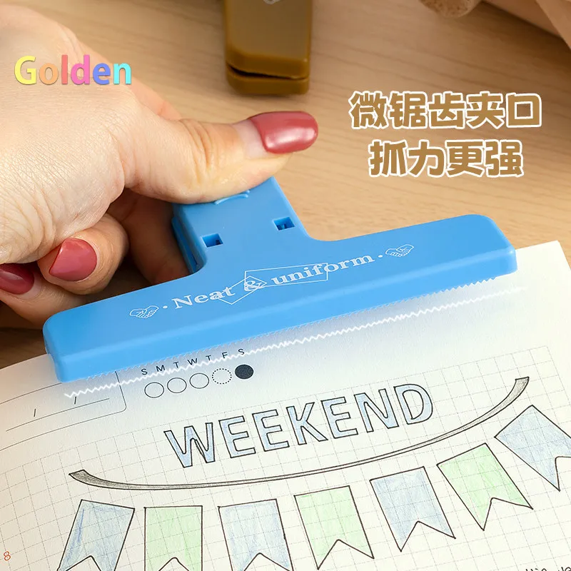 6pc 레트로 다기능 자석 클립 영수증 및 메모용 창의적 다채로운 플라스틱 사무실 정리함, 휴대용 경량