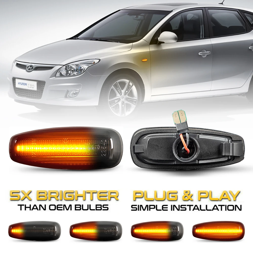 LED Dynamic Side Marker Light Turn Signal Lamps For Hyundai
