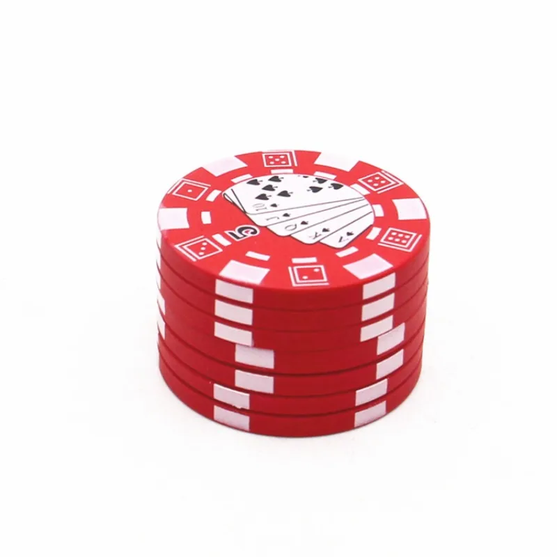 Poker Chip Tobacco Grinder 3 Layer Style Spice Cutter 40mm Herb Smoking Accessories Gadget Tool