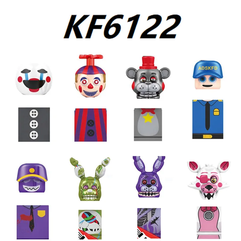 

Строительные блоки FNAF KF6122, медведи тедди, ужасная игра, Аниме фигурки, полиция, Фокси, транстрафт, куклы, пазлы в сборе, игрушки, кирпичи, детский подарок