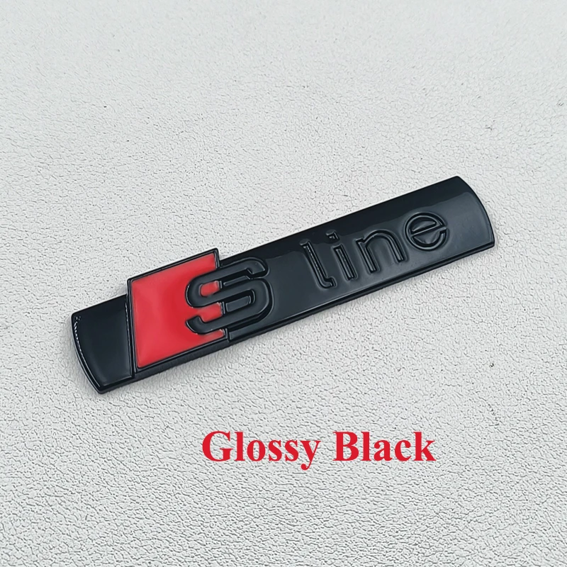thumbnail image 1 of Emblema S Line con logotipo S Line de metal cromado negro 3D para guardabarros de coche para Audi A3, A4, A5, A6, A7, Q2, Q5, Q7, Q3 TT, accesorios adhesivos S Line, 1 of 5