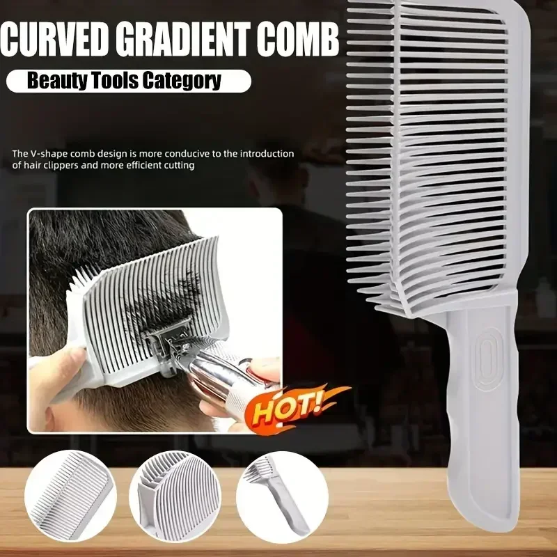 Professional Barber Fading Comb-Heat Resistant Clipper Blending Tool for Men's Flat Top Fades, Salon Grade Styling&Cutting Brush