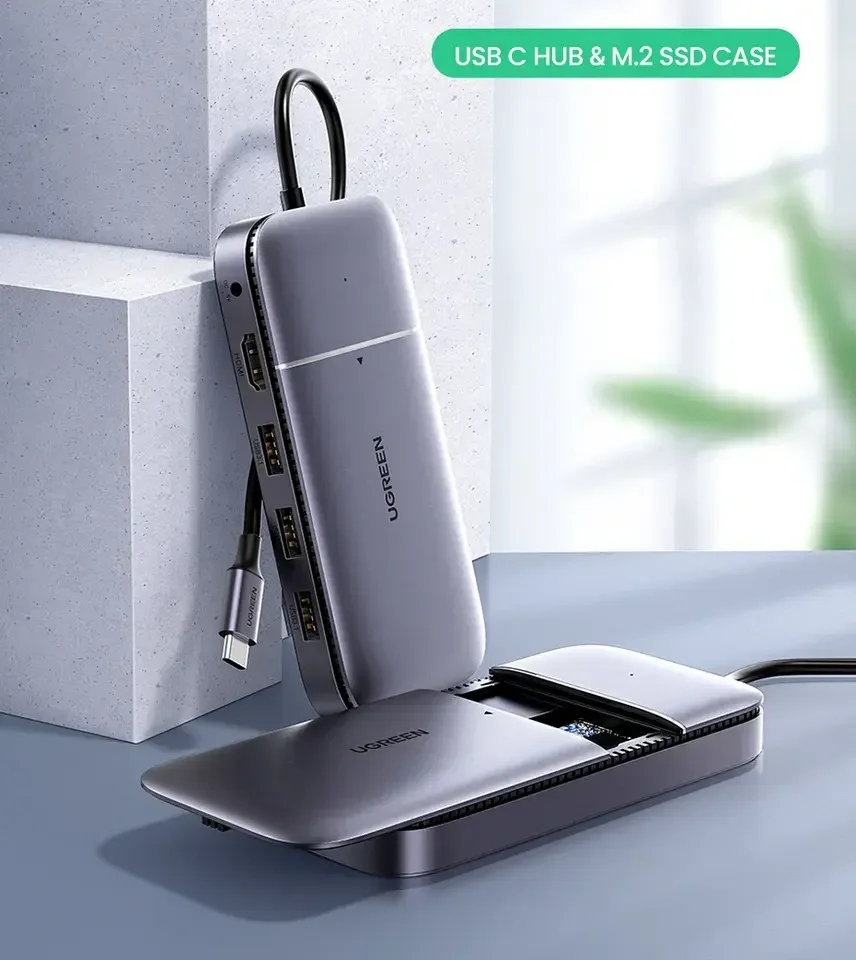 유그린 USB C 허브 타입 C 3.1 to M.2 B-Key HDTV 4K 60Hz 10Gbps M.2 SSD 케이스 USB C 허브 스플리터