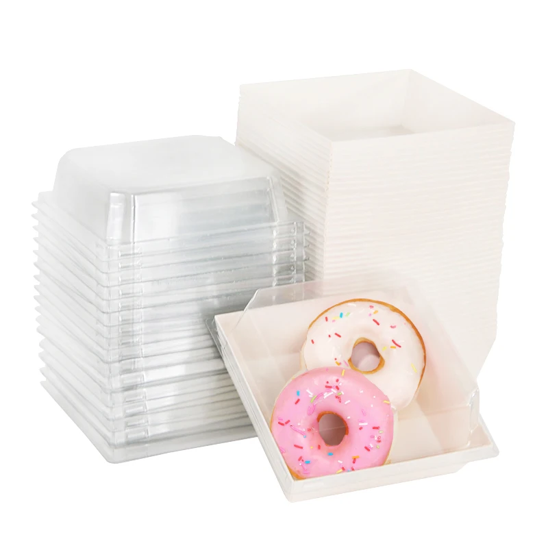 5Pcs White Kraft Paper Square Cake Boxes with Clear Window, Portable Bakery Gift Boxes ... - SKU KPCB2027 - UGI Packaging
