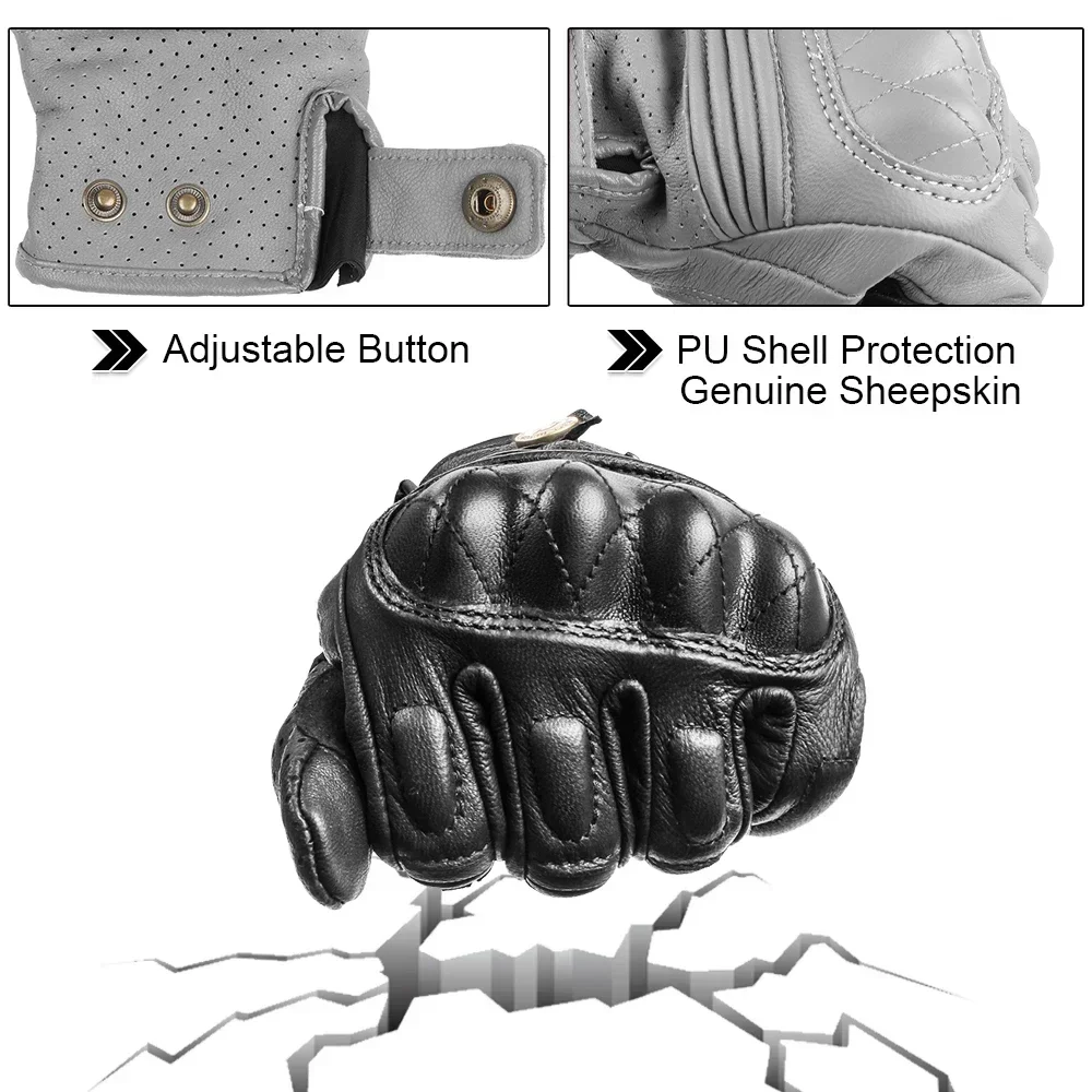 Motorcycle Gloves Finger Touchable Screen Gloves Men Women Unisex Soft PU Breathable Glove For Motobike Riding Travel Antiskid