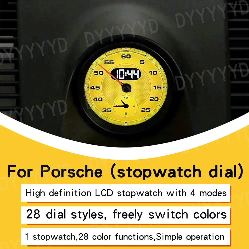 ASVEGEN Sport Chrono Stopwatch Mounted Dashboard For Porsche Cayenne 958 92A 2011-2017, Brown Panel And White Clock