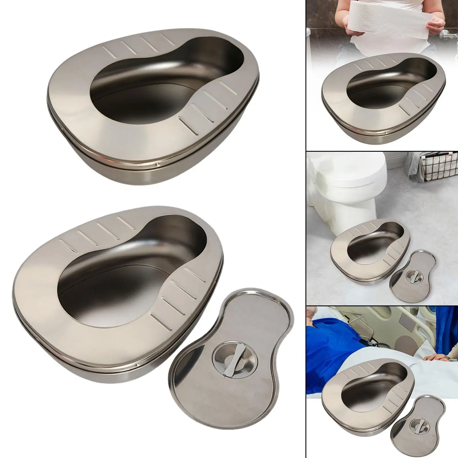 Bed Pan for Elderly Bedside Commode Thickened Sturdy Multiuse Portable Bedpan Pee Container Easy Carrying for Men Women Elderly 3