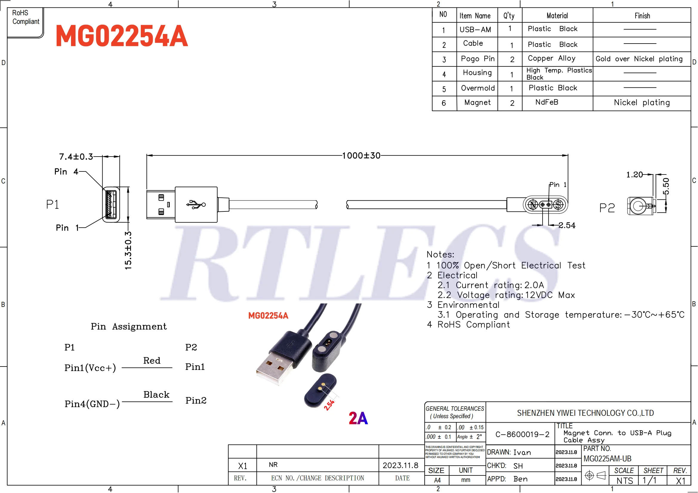 1 3 5 20 Stück magnetisches Gegen ladekabel Smart 1 2a Abstand 2,54mm 2 3 4-polige Pogo-Pin-Buchse Gleichstrom-Strom versorgungs lösung – Detail 8