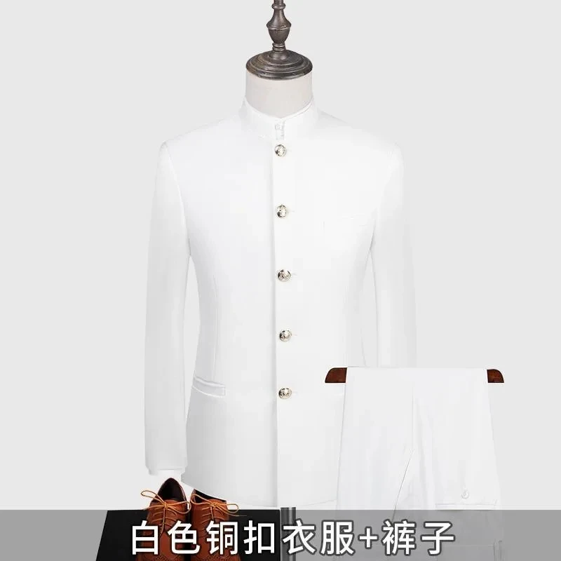 H213 Men's Temperament Suit Stand Collar Suit Jacket Zhongshan Suit Chinese Style Chinese Dress
