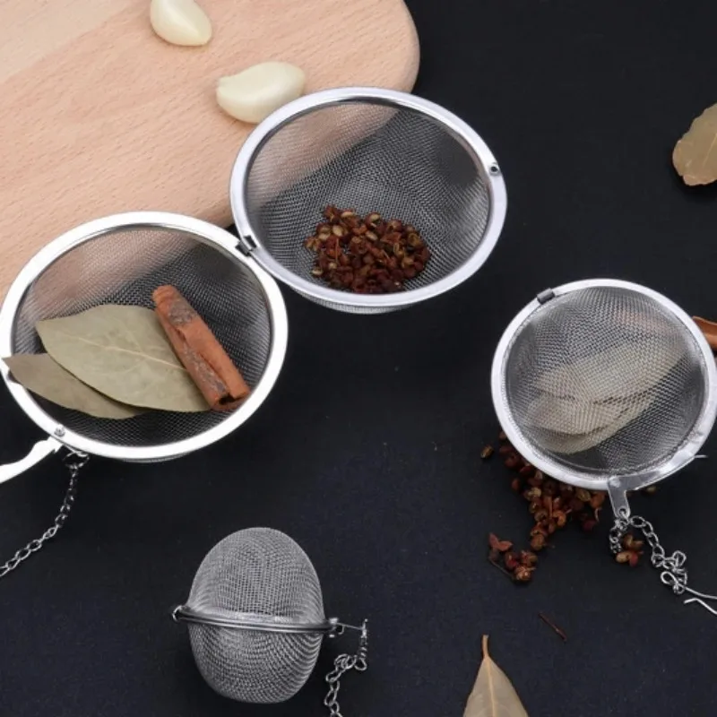 Stainless Steel Tea Ball Mesh Infuser Strainers 2pcs Tea Filter Interval Diffuser Tea Ball Loose Leaf Tea Strainer Kitchen Tools