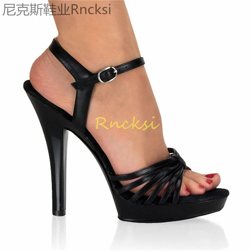 

13cm New summer fashion high-heeled shoes show sandals women's slim heel sexy buckle super high-heeled shoes