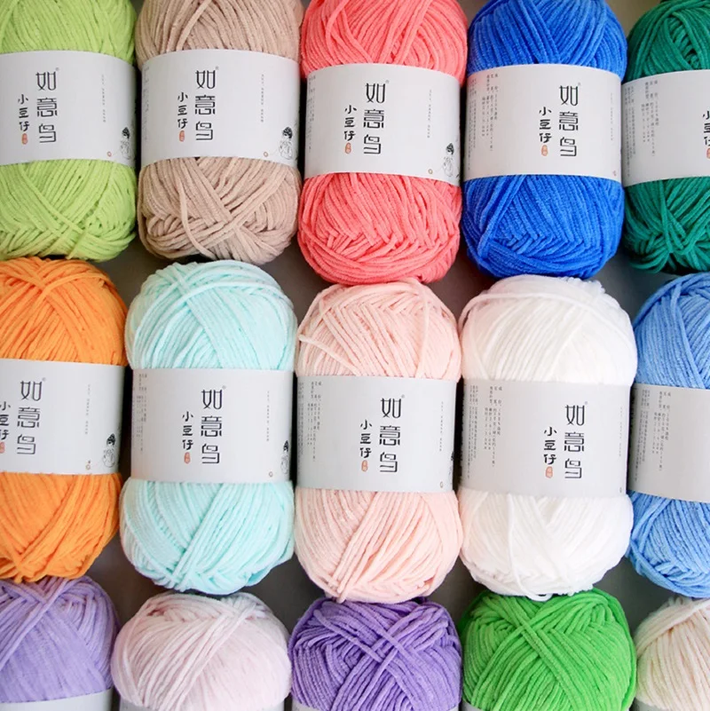 50g 3mm Colorful Ice Strip Thread Yarn Coarse Wool Thread Chenille Thick Hand Knitting Yarn for Anti-Pilling DIY Crochet Scarf 2