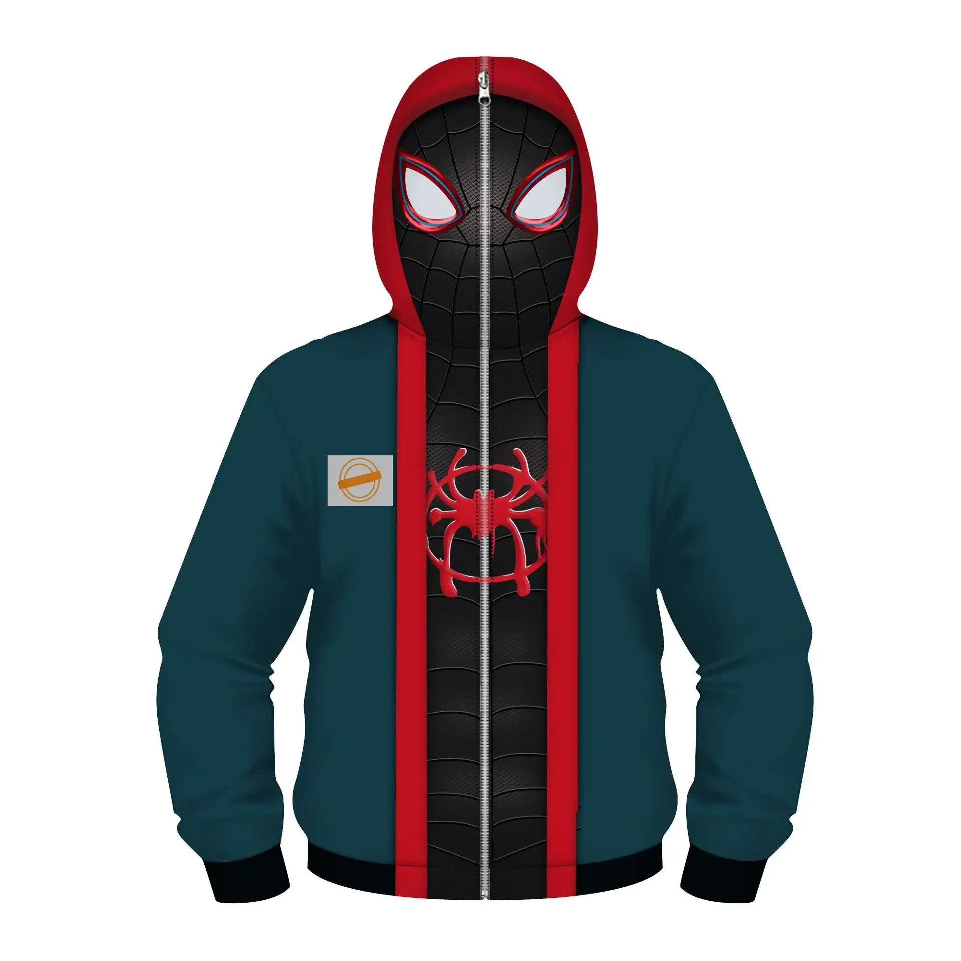 thumbnail image 1 of Sudadera con capucha de superhéroe Spiderman de Los Vengadores para niños, sudadera con cremallera 3D de Miles Morales, chaqueta de Iron Man, disfraz de Cosplay de Anime para niños y niñas, 1 of 4