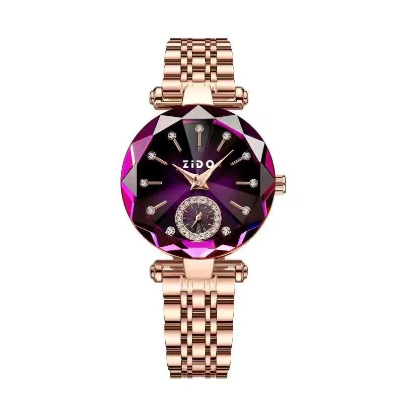 Relógio feminino de luxo, leve, com pulseira de aço, sofisticado, versátil, resistente à água, relógio de quartzo feminino da moda._voghion.com