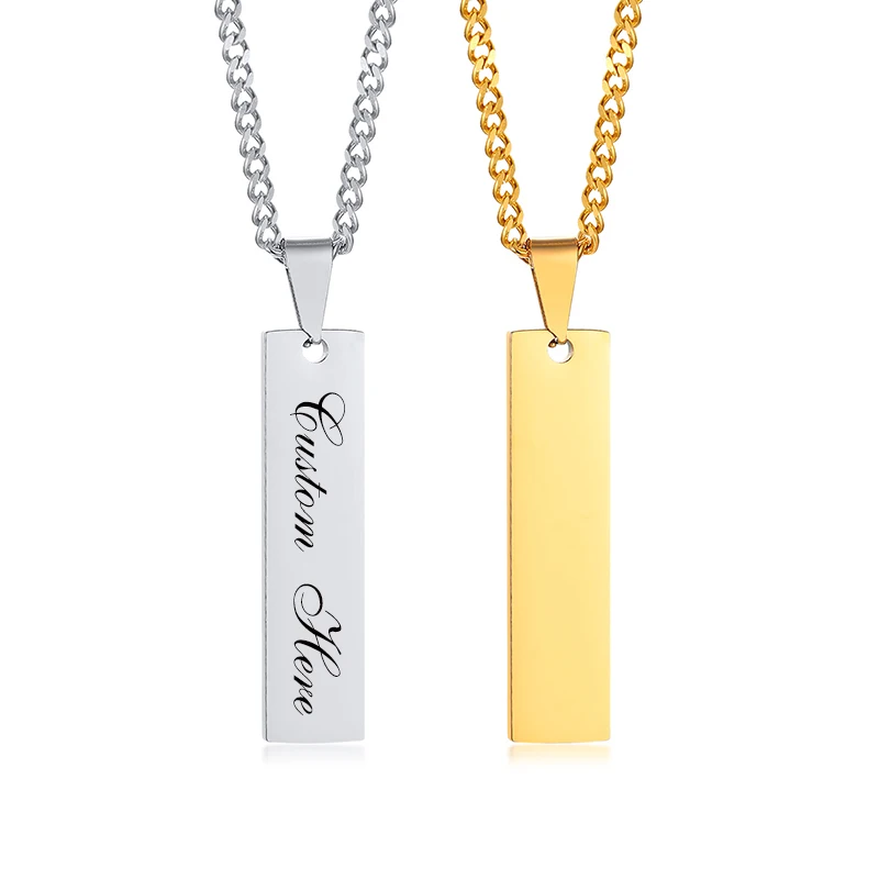 

Ожерелье вертикальное для женщин, подвеска вдохновляющая с гравировкой золотого цвета, минималистичное название из нержавеющей стали