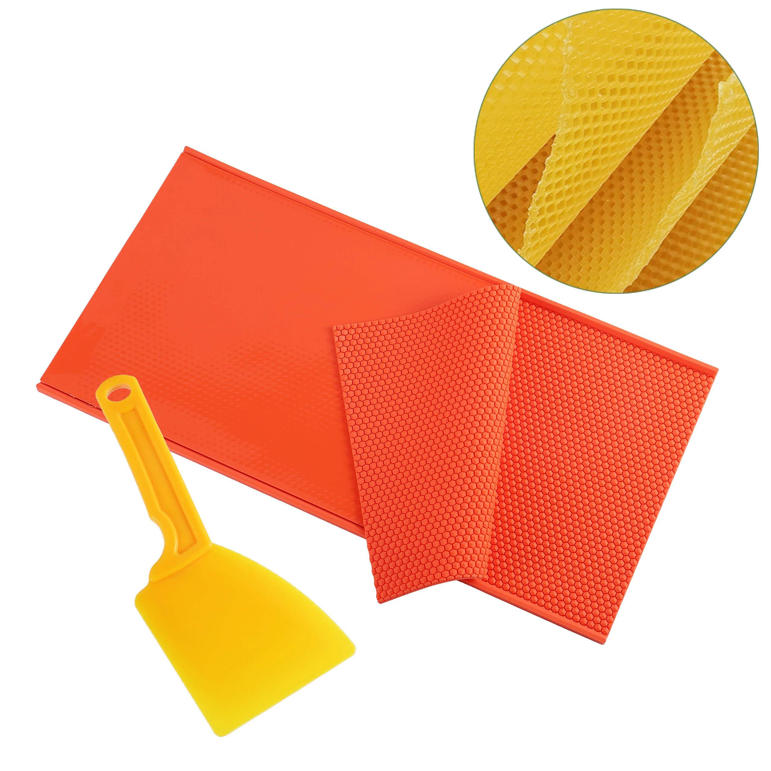 Beeswax Press Sheet Mold Soft PVC Honeycomb Base Foundation Mould Beehive Shovel Beekeeping Beeware Beeswax Candle Making Tool beekeeping tools beekeeping accessories
