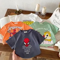Cartoon Pattern Boy's Clothes T Shirt Short Sleeve Tops Summer Thin Loose Boutique Fashion Casual T-shirt Children's Wear Tees 1