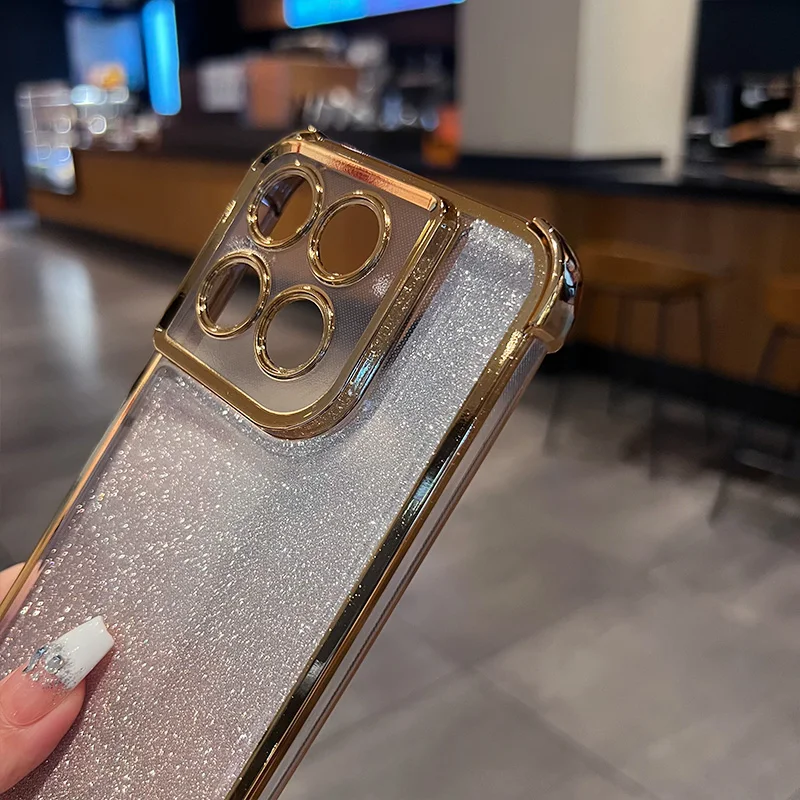 Luxury Glossy Plating Shockproof Slim Phone Case Cover