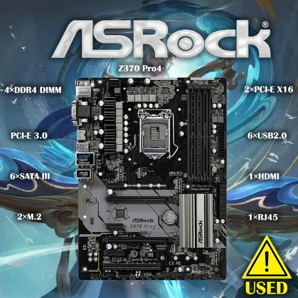 Scheda Madre Desktop Asrock Z370 Pro4 Con Scheda Madre Desktop Originale Intel Z370 Z370M Ddr4 Lga 1151