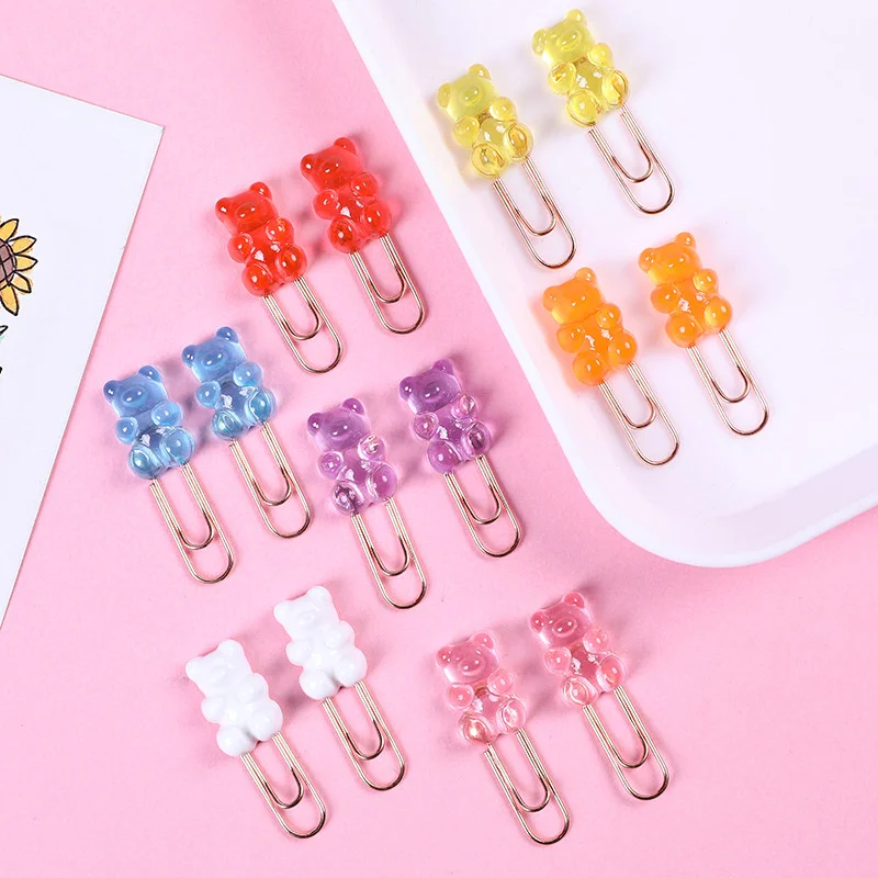 10 Clips De Papel De Etal, Clips De Notas De Oso Arco Iris, Clips De