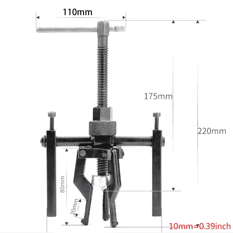 Professional Car Wheel 3-Jaw Heavy Duty Gear Bearing Puller Extractor Tool F19A