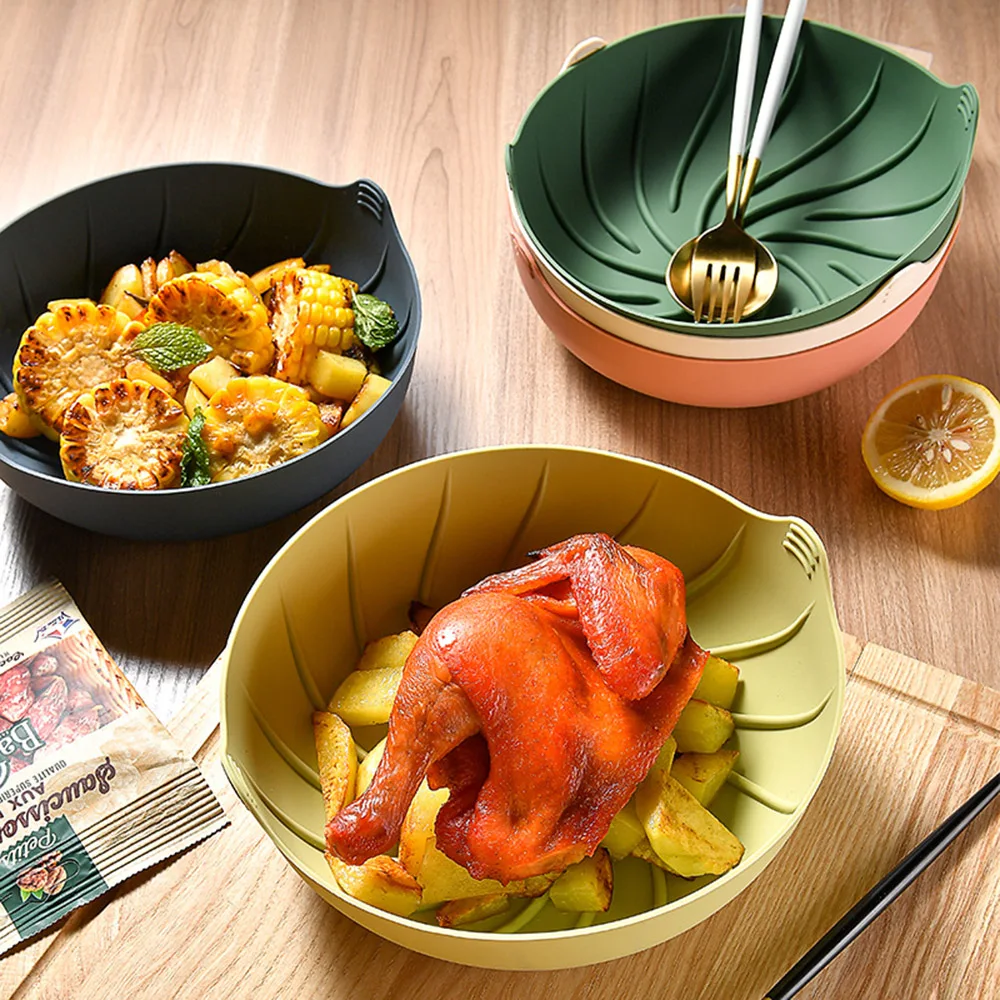 Air Fryer Accessories Silicone Bowls Round Pot Baking Tray Reusable Air