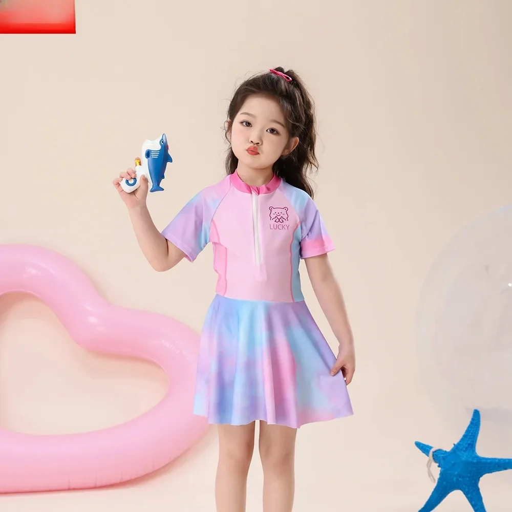 A9813 pink colorful swimsuit